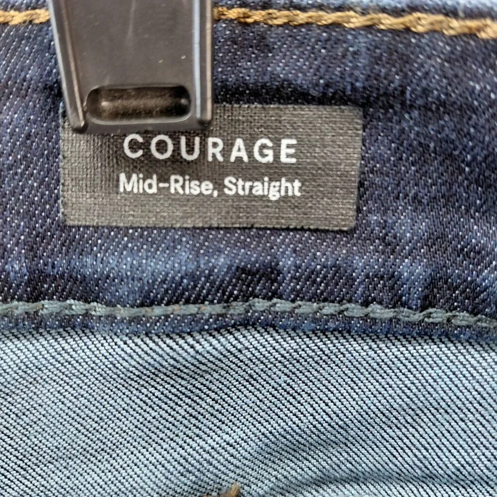 34 Heritage Jean Men 38x28 Denim Mid Rise Courage Straight Leg Dark Wash Stretch